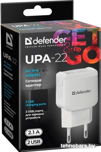 Сетевое зарядное Defender UPA-22 (белый) фото 5