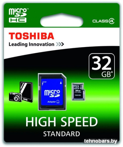Карта памяти Toshiba microSDHC (Class 4) 32GB + адаптер [SD-C32GJ(6A] фото 5
