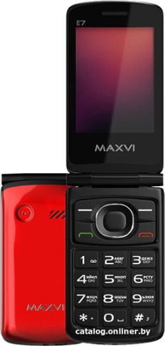 Кнопочный телефон Maxvi E7 (красный) фото 3