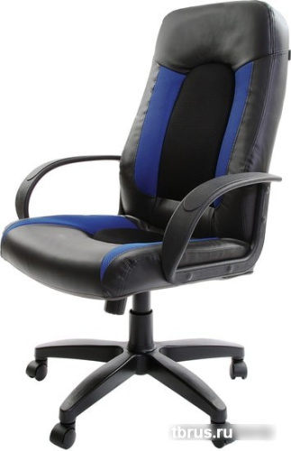 Кресло Brabix Strike EX-525 (кожзам/ткань TW, черный/синий) фото 7