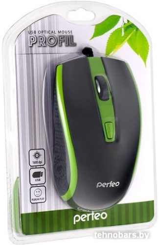 Мышь Perfeo PF-383-OP Profil (черный/зеленый) фото 4