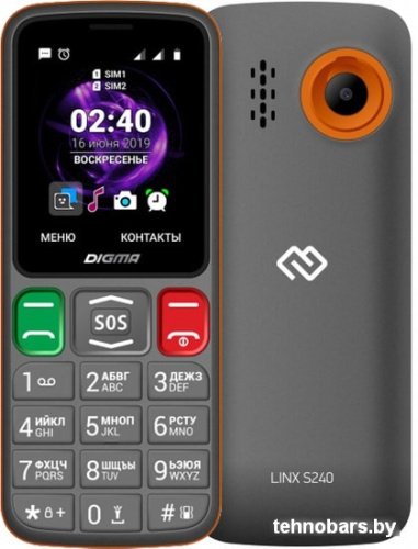 Мобильный телефон Digma Linx S240 (серый) фото 3