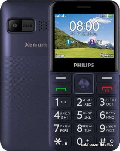 Мобильный телефон Philips Xenium E207 (синий) фото 3