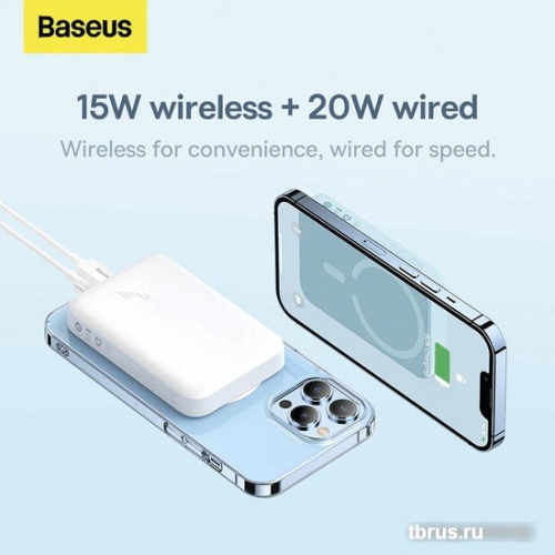 Внешний аккумулятор Baseus Magnetic Mini Wireless Fast Charge Power Bank 10000mAh 20W (черный) фото 6