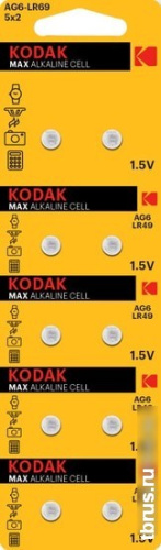 Батарейка Kodak Max Alkaline AG6 10 шт. фото 3
