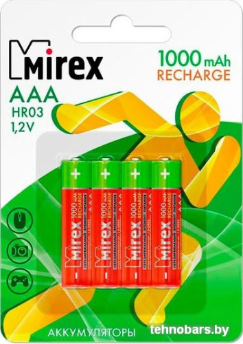 Аккумуляторы Mirex AAA 1000mAh 4 шт HR03-10-E4 фото 3