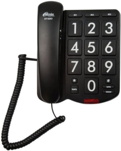 Проводной телефон Ritmix RT-520 (черный) фото 3