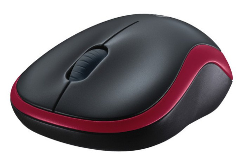 Мышь Logitech M185 (черный/красный) фото 4