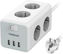 Сетевой фильтр Tessan TS-306 (серый)