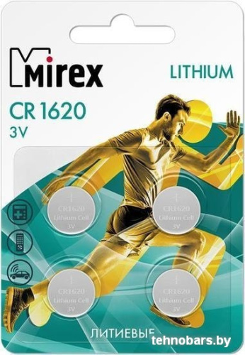 Элементы питания Mirex CR1620 Mirex литиевая блистер 4 шт. 23702-CR1620-E4 фото 3
