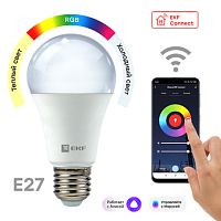 Светодиодная лампочка EKF Connect 8W WIFI RGBW E27