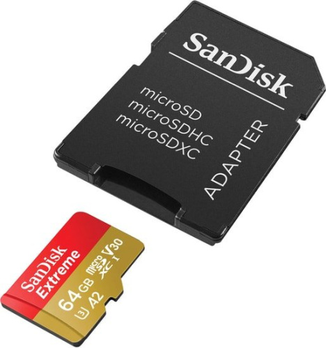 Карта памяти SanDisk Extreme microSDXC SDSQXA2-064G-GN6MA 64GB (с адаптером) фото 4
