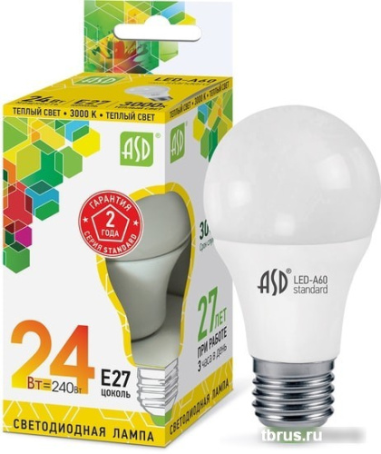 Светодиодная лампа ASD LED-A65-standard E27 24 Вт 3000 К 4690612014265 фото 4