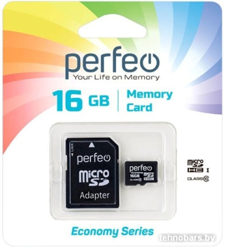Карта памяти Perfeo microSDHC PF16GMCSH10AES 16GB (с адаптером) фото 3