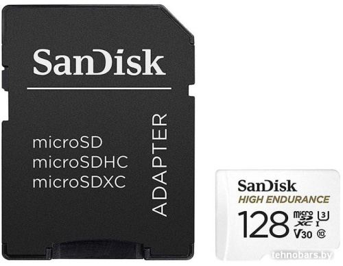 Карта памяти SanDisk High Endurance microSDXC SDSQQNR-128G-GN6IA 128GB (с адаптером) фото 3