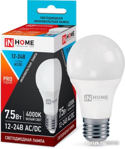 Светодиодная лампочка In Home LED-MO-PRO 7,5Вт 12-24В Е27 4000К 600Лм 4690612031545 фото 3