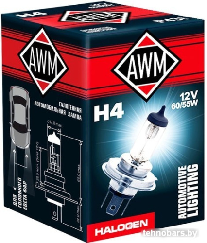 Галогенная лампа AWM H4 12V 60/55W P43T 1шт фото 3