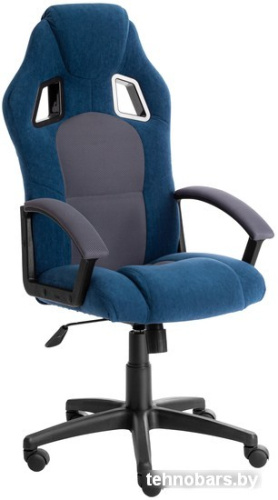 Кресло TetChair Driver (флок/ткань, синий/серый) фото 3