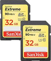Карта памяти SanDisk Extreme SDHC SDSDXVE-032G-GNCI2 2x32GB