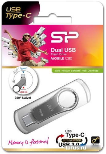 USB Flash Silicon-Power Mobile 80 Gray 64GB (SP064GBUC3C80V1S) фото 6