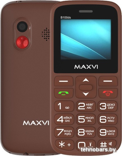 Кнопочный телефон Maxvi B100ds (коричневый) фото 3