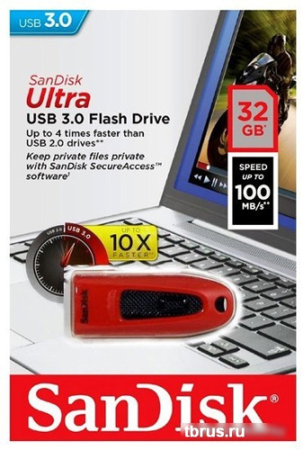 USB Flash SanDisk Ultra USB 3.0 64GB (красный) [SDCZ48-064G-U46R] фото 6