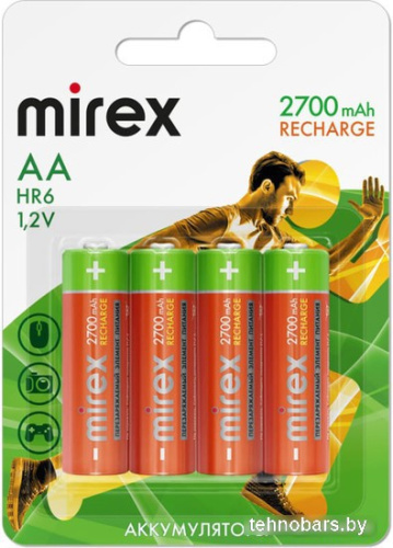 Аккумулятор Mirex AA 2700mAh 1 шт 23702-HR6-27-E4 фото 3