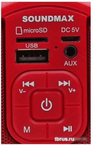 Беспроводная колонка Soundmax SM-PS5020B (красный) фото 5
