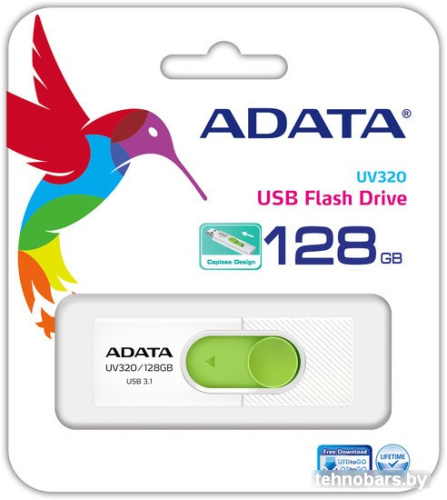 USB Flash A-Data UV320 128GB (белый/зеленый) фото 5
