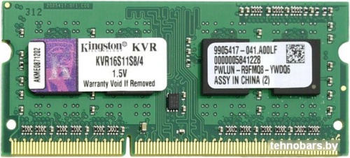 Оперативная память Kingston ValueRAM 4GB DDR3 SO-DIMM PC3-12800 (KVR16S11S8/4) фото 3