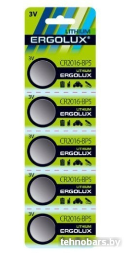 Батарейки Ergolux CR2016 BL-5 5шт фото 3