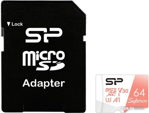 Карта памяти Silicon-Power Superior A1 microSDXC SP064GBSTXDV3V20SP 64GB (с адаптером) фото 3
