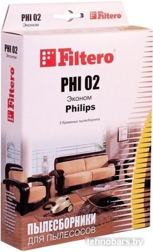 Комплект одноразовых мешков Filtero PHI 02 Эконом (3 шт) фото 3