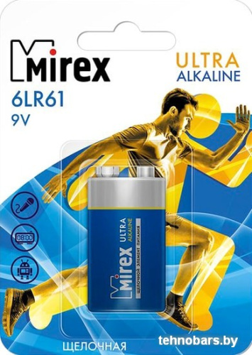 Батарейки Mirex Ultra Alkaline 9V 6LR6-E1 фото 3