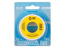 Фум-лента Professional  PTFE 12мм х 0,1мм х 20м в блистере, AV Engineering (AVE600-001)
