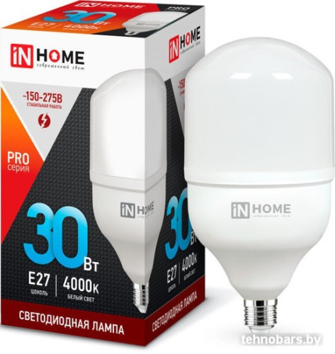 Светодиодная лампочка In Home LED-HP-PRO 30Вт 230В Е27 4000К 2850Лм 4690612031071 фото 3