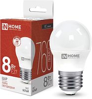 Светодиодная лампочка In Home LED-Шар-VC 8Вт 230В Е27 4000К 760Лм 4690612020570