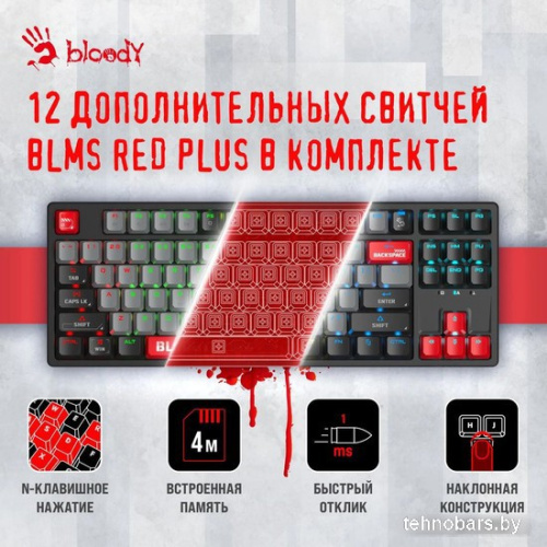 Клавиатура A4Tech Bloody S87 Energy Red (Bloody BLMS Red Plus) фото 4
