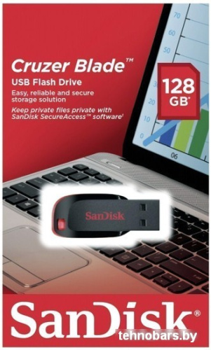 USB Flash SanDisk Cruzer Blade Black 128GB (SDCZ50-128G-B35) фото 5