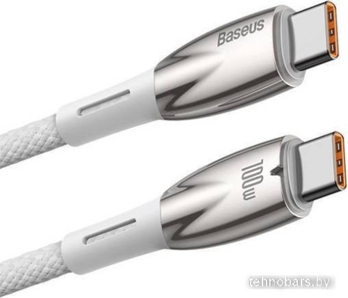Кабель Baseus Glimmer Series Fast Charging Data Cable USB Type-C - Type-C 100W CADH000702 (1 м, белый) фото 5