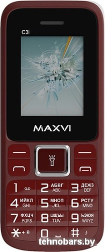 Мобильный телефон Maxvi C3i (винный красный) фото 4