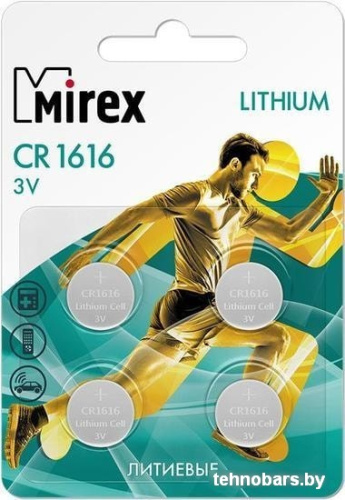 Элементы питания Mirex CR1616 Mirex литиевая блистер 4 шт. 23702-CR1616-E4 фото 3