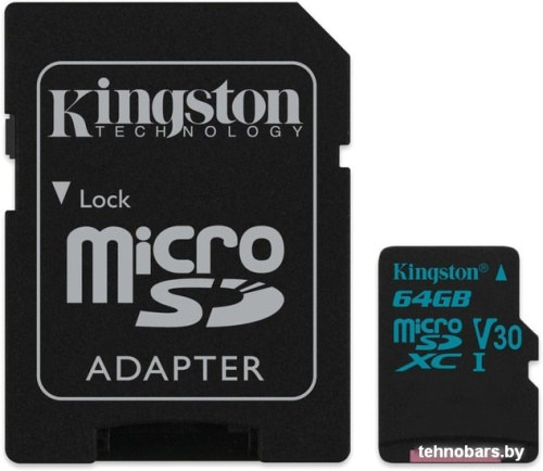 Карта памяти Kingston Canvas Go! SDCG2/64GB microSDXC 64GB (с адаптером) фото 3