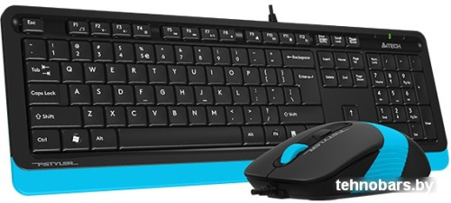 Клавиатура + мышь A4Tech Fstyler F1010 (черный/синий) фото 5