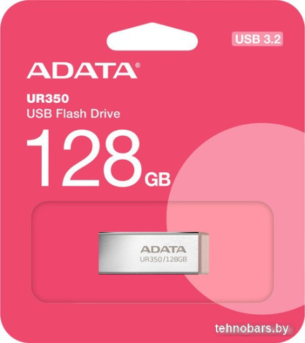 USB Flash ADATA UR350 128GB UR350-128G-RSR/BG (серебристый/коричневый) фото 3