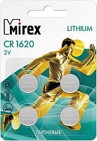 Элементы питания Mirex CR1620 Mirex литиевая блистер 4 шт. 23702-CR1620-E4
