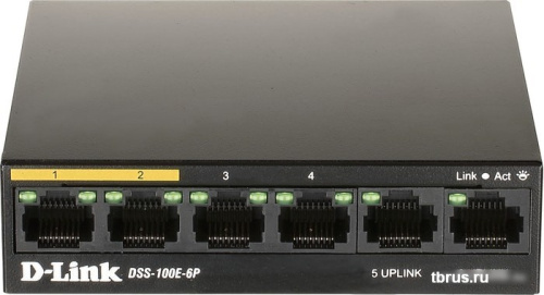 Неуправляемый коммутатор D-Link DSS-100E-6P/A1A фото 3