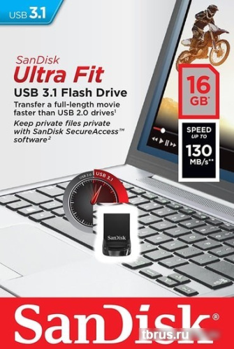 USB Flash SanDisk Ultra Fit USB 3.1 16GB (черный) фото 7