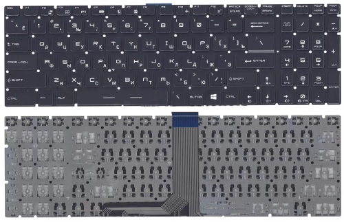 Клавиатура для ноутбука MSI GT72, GS60, GS70, GP62, GE70 черная с подсветкой