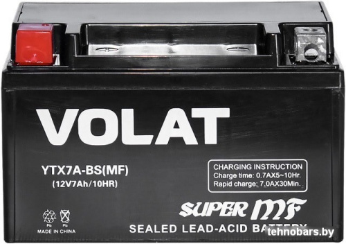 Мотоциклетный аккумулятор VOLAT YTX7A-BS (7 А·ч) фото 4